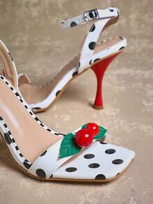 SHUZIA Talons aiguilles à pois pour dames avec décorations de cerises - Multicolore - Voir 6