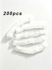 50/200入透明一次性洗澡帽，加厚大尺寸高彈性防水彈性洗澡帽，方便沐浴、護髮、旅行與返校使用 - 透明 - 查看 10