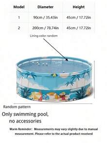 1pc No-Installation Folding Swimming Pool, Multiple Sizes Available, 5-Second Quick Setup, No Inflation Required, Round Pool, Large Drainage Hole, Easy To Clean, Suitable For Backyard, Garden, Lawn, Beach, Camping Outdoor Activities, Summer Backyard - C - View 2