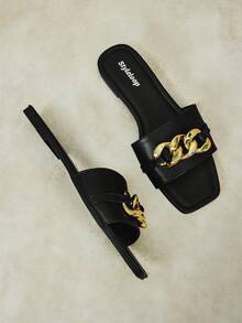 Styleloop Señoras, Uñas de Sauce, Hebillas, Zapatos Planos. - Negro - Ver 6
