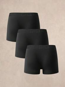 EverLounge Men's Letter Print Casual Daily Boxer Briefs 3-Pack - Black - View 2