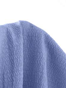 Manfinity Homme Men's Bubble Crinkle Fabric Suit Collar Short Sleeve Shirt + Drawstring Matching Color Long Pants Set, Essential For Outings And Gatherings, Standard For Successful Men, Gift For Husband - Dusty Blue - View 5