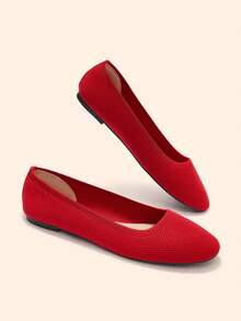 CUCCOO BASICS Women's Flat Shoes Fall Shoes - Red - View 3