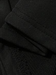 Dazy Plus Celana Jogging Kasual Streetwear Warna Polos dengan Pinggang Elastis dan Kaki Lebar, Warna Hitam, Panjang, Formal, untuk Musim Panas dan Olahraga. - Hitam - View 5