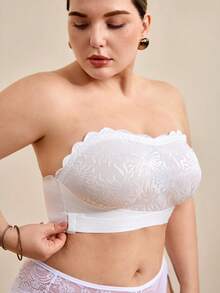 Hourtrue 1 pieza Sujetador tubo sin costuras con cierre frontal y talla grande, sexy y adecuado para uso diario en varias ocasiones - Blanco - Ver 6
