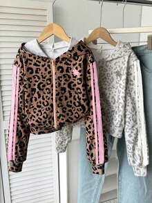 SHEIN 2PCS Tween Girls Sweatshirts - Multicolor - View 3