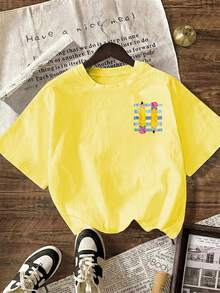 EMERY ROSE Back To School Teacher Shirt Retro Pencil Graphic Tee Cute Alphabet Classroom Top - Yellow - View 5