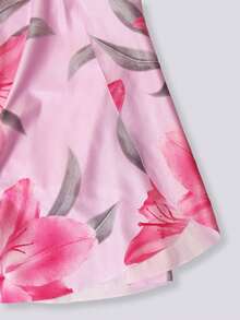 SHEIN Sweetro Floral Print Criss-Cross Waist Sports Skort - Multicolor - View 8