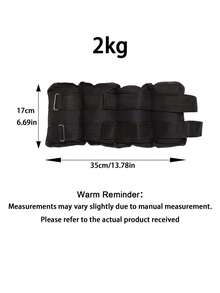 Set Of 2 Wrist & Ankle Weights, Weighted Straps For Strength Training, Arm & Leg Fitness Workout Exercise Gear - black - View 2