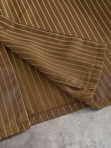 AXEPEAK Men's Summer Casual Striped Shirt And Long Pants Set - Brown - View 13