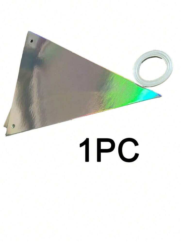 1cc-4 Meter Powder Silver Birthday Party Triangle Banner, Party Banner, Party Decoration, Holiday Decoration, Banner - Silver - View 8