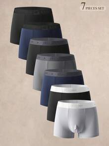 EverLounge 7pcs Men's Colorblock Casual Daily Boxer Briefs - Multicolor - View 1