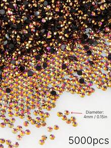 5000Pcs Bright Jelly AB Resin Rhinestones, Flat Back Multicolor Gems Bulk Pack, DIY Handmade Craft Supplies For Phone Case Cup Bottle Hat Fan Decoration - 4mm - View 27