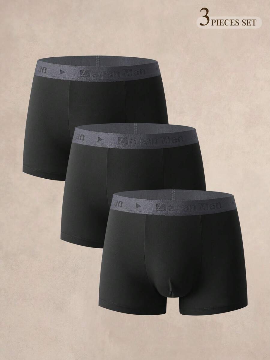 EverLounge Men's Minimalist Comfortable Boxer Briefs 3-Pack - Black - View 1