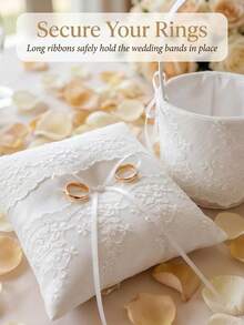 Wedding Flower Basket Ring Pillow,Large Ring Pillow- Wedding Lace Flower Basket Lace Pearl Ivory Ring …Bearer Cushion For Wedding Part - View 2