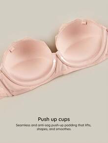 Bralution Women's Solid Color Lace Patchwork Front Closure Bra - Multicolor - View 4