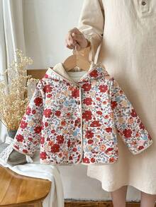 SHEIN Baby Girl Cute Polka Dot Print Long Sleeve Jacket - Multicolor - View 3