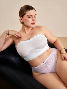 Hourtrue 1 pieza Sujetador tubo sin costuras con cierre frontal y talla grande, sexy y adecuado para uso diario en varias ocasiones - Blanco - Ver 3