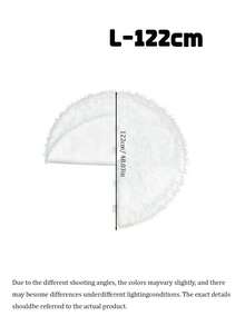 One-Piece White Christmas Tree Skirt Plush Christmas Tree Skirt Christmas Tree Apron Plush Tree Skirt Christmas Tree Venue Decoration Tree - White - View 10