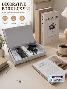 2PCS Openable Decorative Book Box Set Fashion Storage Display For Coffee Table Bookshelf Mantel Home Decor Photo Keepsake Organizer - Storage Box - View 1