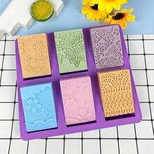 1/2pcs Silicone Soap Molds, 3D Complex Floral Soap Molds, Rectangular Lace Design Soap Molds, Suitable For Handmade Soap, Candle Wax Molds, Soap Bars, Bath Bombs, Reusable As Wedding Gifts - A - View 6