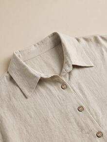 Zayélia Women's Woven Casual Daily Commuting Summer Blouse - Apricot - View 5
