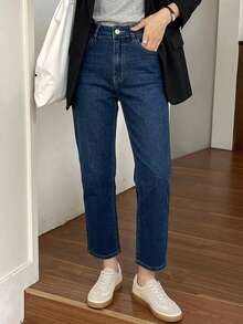 DAZY Women's Fitted Elegant Slim Leg Casual Denim Jeans Fall Vacation - Medium Wash - View 4