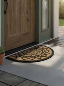 1PC 2D Retro Semi-Circular Door Mat Carpet, Floral Pattern, Entrance Door, Outdoor Welcome Mat, Suitable For Kitchen, Doorway, Outdoor, Living Room, Bedroom, Bathroom And Foyer, Fashionable Holiday Gift, Decorative Gift - A - View 6