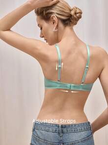 Bralution 1 buah Bra Wanita Polos Nyaman dengan Kawat Penyangga - Biru - View 3