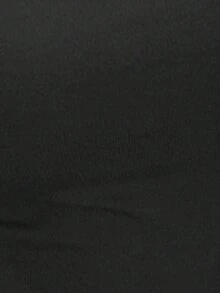 Dazy Plus Plus Size Solid Color Elastic Fitted Semi-High Neck Sexy Pullover T-Shirt, Black, Spring/Summer/Autumn - Black - View 8