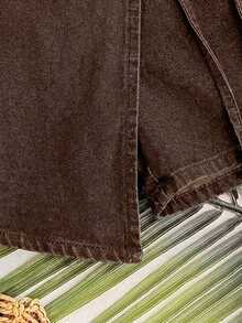 Soleia Women's Denim Shorts Casual Vacation Matching Shorts Blue - Brown - View 6