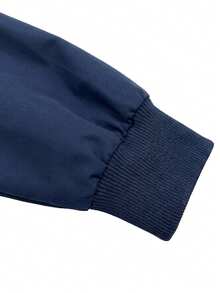 TaskEZ Deep Blue Long Sleeve Ribbed Cuff Crew Neck Multi-Pocket Convenient Comfortable Scrub Jacket - Blue - View 8