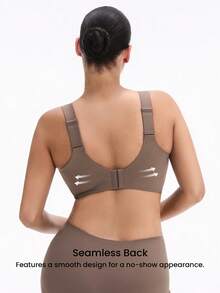 LUVLETTE Plus Earth Tone 無線全罩式無痕側撐休閒內衣 Bralette 運動運動內衣 不顯內衣痕 基礎款 SizeFreedom Bra - 棕色 - 查看 4