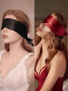 2Pcs 3Ps Soft Silky Satin Light Blocking Tie Blindfold Eye Mask For Masquerade Role Play Stage Costume Party Bachelorette Gift Accessories - Eye Mask - View 6