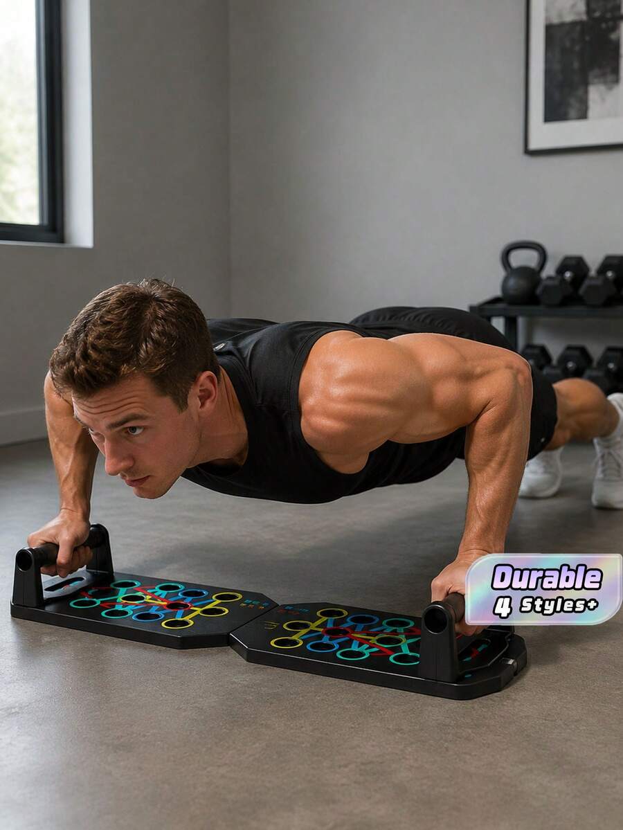 Multifunctional Push‑Up Board For Men And Women, For Chest, Shoulder, Back And Arm Training, Equipped With Non‑Slip Base, Suitable For Home Fitness, Effectively Improve Workout Effect - Multicolor - View 1