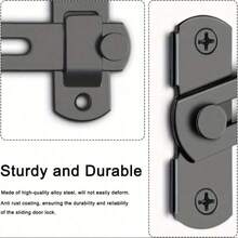 2 Packs 180 Degree Flip Barn Door Latch, Stainless Steel Sliding Door Lock, Black Privacy Gate Latch For Barn Door, Pet Door, Bathroom, Garage, Window - multicolor - View 3