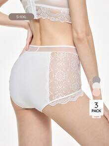 Bralution Women's Lace Ruffle Casual Everyday Triangle Panties 3pcs/Pack - Multicolor - View 9