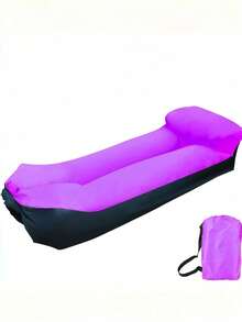 2Pcs Inflatable Lounge Air Sofa Bed, Includes 1 Sofa & Storage Bag, Leak Resistant Inflatable Couch For Camping, Home Movie Night, Beach, Hiking, Indoor & Outdoor Use - Multicolor - View 9