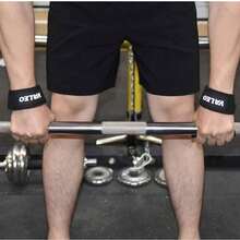 1 Pasang Tali Bantu Olahraga, Tali Silikon Anti Selip Tahan Lama untuk Latihan Kekuatan, Pull-Up, dan Dumbbell di Gym - Hitam - View 3