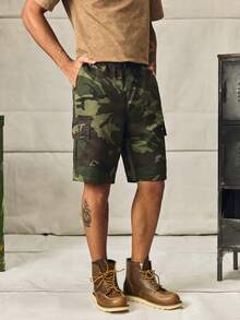 Norleigh Men's Summer New Camouflage Cargo Shorts, Loose Casual Versatile Knee-Length Shorts - Army Green - View 7