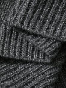 DAZY Sweater Rajut Kasual Lengan Panjang Leher V Longgar dengan Pita Besar dan Renda Warna Kontras Patchwork untuk Wanita, Musim Gugur/Dingin - Grey - View 7