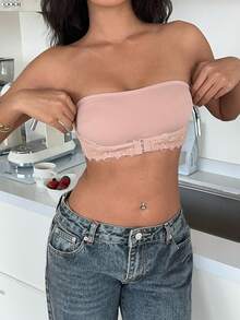 ZzzCrew Women's Lace Backless Bra, Fashionable Multi-Occasion Non-Slip Lingerie, 1pc - Apricot - View 6
