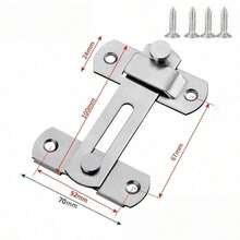 2 Packs 180 Degree Flip Barn Door Latch, Stainless Steel Sliding Door Lock, Black Privacy Gate Latch For Barn Door, Pet Door, Bathroom, Garage, Window - multicolor - View 11