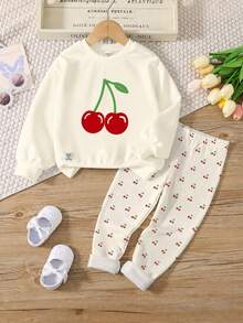 Tween Girls Crew Neck Casual Drop Shoulder Sweatshirt & Slim Fit Leggings 2 Pieces Set - Multicolor - View 3