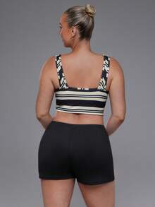 Voyena Women's Plus Size Colorblock Casual Daily Sports Bra - Multicolor - View 3