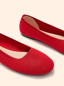 CUCCOO BASICS Women's Flat Shoes Fall Shoes - Red - View 2