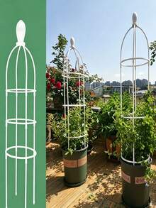 2/3/4layer Sturdy Multi-Tier Iron Trellis, Suitable For Climbing Roses, Clematis, Jasmine And Other Vines, Rust-Resistant Iron Trellis For Garden, Yard, Patio, Porch, Supporting Decorative Climbing Plants - Shelf - View 5