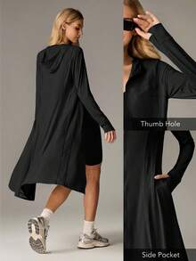 OutZeal Women Sun-Proof Jacket Daily Casual Long Length Extended Brim With Mask Outdoor Jacket Summer - Black - View 4
