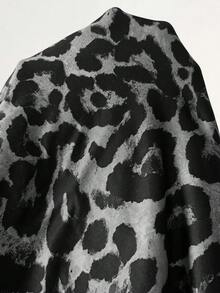 Solflare Gaun Camisole Kasual Motif Leopard Dua Saku untuk Wanita Ukuran Besar - Dark Grey - View 7