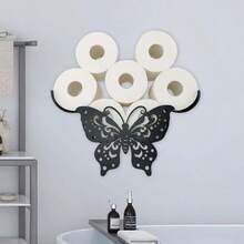 1 Set Adjustable Extendable Tissue Storage Rack Flexible Easy Install Durable Hanging Tissue Holder Space Saving Creative Decorative Paper Roll Organizer For Bathroom Kitchen Bedroom Apartment Indoor Household Tidy Home Decor Storage Supplies - Black - View 5